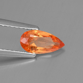Granato spessartite naturale arancione da 0,91 ct, taglio a pera, VS-SI