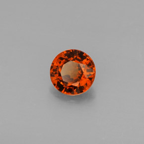 Granato spessartite Mandarino naturale da 0.51 ct, Taglio rotondo, VVS-VS
