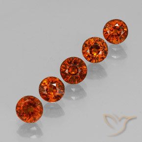 Gemme di Granato spessartite Arancione scuro naturale da 3.01 ct, Rotondo, VVS-VS