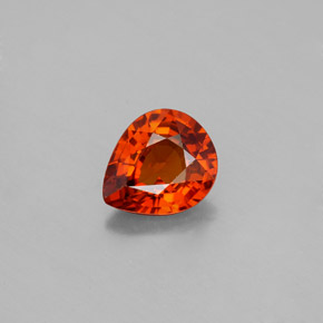 Granato spessartite naturale arancione da 1,57 ct, taglio a pera, VS