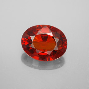 Granato spessartite naturale rosso da 3,36 ct, taglio ovale, VS-SI