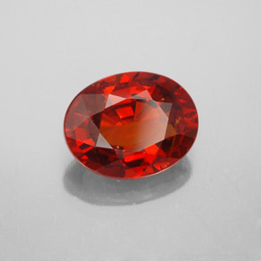 Granato spessartite naturale rosso da 3,36 ct, taglio ovale, VS-SI