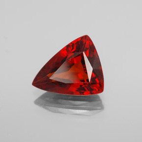 Granato spessartite naturale rosso da 3,86 ct, trillion, VS