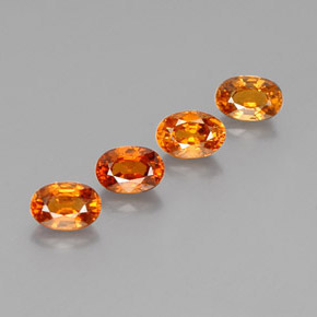 Gemme di Granato spessartite Arancio medio-scuro naturale da 3.14 ct, Taglio ovale, VVS-VS