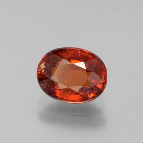 Granato spessartite Arancia Fuoco naturale da 1.81 ct, Taglio ovale, VS-SI