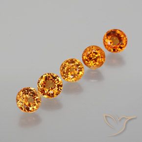 Granato spessartite naturale arancione da 2,26 ct, taglio rotondo, VS