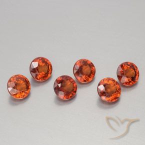 Gemme di Granato spessartite Arancione Ambra naturale da 2.22 ct, Rotondo, VS
