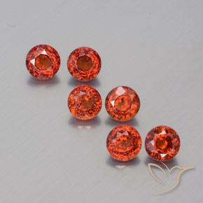 Granato spessartite naturale rosso da 3,45 ct, taglio rotondo, VVS-VS