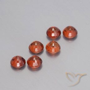 Granato spessartite naturale rosso da 3,45 ct, taglio rotondo, VVS-VS