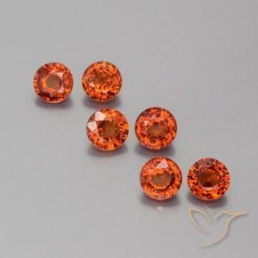 2.48ctw Naturale Arancione Ambra Granato spessartite, Rotondo, VVS-VS