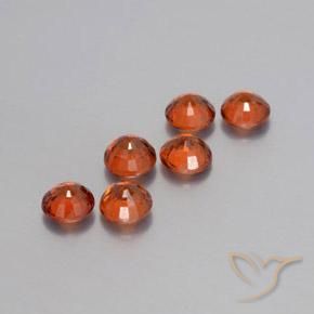 Gemme di Granato spessartite Arancione Ambra naturale da 2.48 ct, Rotondo, VVS-VS
