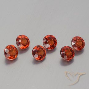 Gemme di Granato spessartite Rosso intenso naturale da 2.40 ct, Rotondo, VS