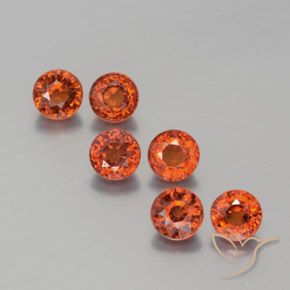 2.64ctw Naturale Rosso fuoco Granato spessartite, Rotondo, VS