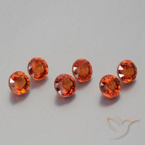 Gemme di Granato spessartite Rosso fuoco naturale da 2.64 ct, Rotondo, VS