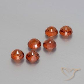 Gemme di Granato spessartite Rosso fuoco naturale da 2.64 ct, Rotondo, VS