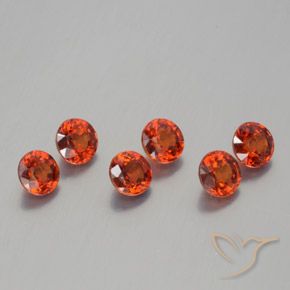 Gemme di Granato spessartite Rosso medio naturale da 2.41 ct, Rotondo, VS