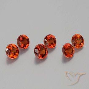 Gemme di Granato spessartite Rosso intenso naturale da 2.69 ct, Rotondo, VS
