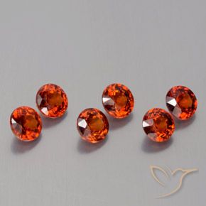 Gemme di Granato spessartite Rosso fuoco naturale da 2.31 ct, Rotondo, VS