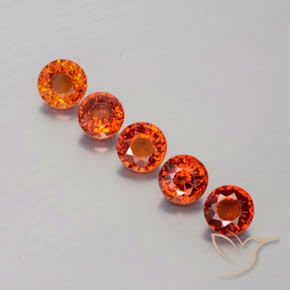 3.17ctw Naturale Rosso intenso Granato spessartite, Rotondo, VVS-VS
