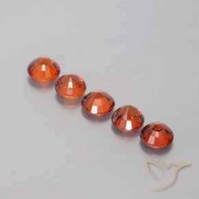 Gemme di Granato spessartite Rosso intenso naturale da 3.17 ct, Rotondo, VVS-VS