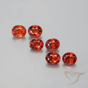 2.90ctw Naturale Rosso medio Granato spessartite, Ovale, VVS-VS