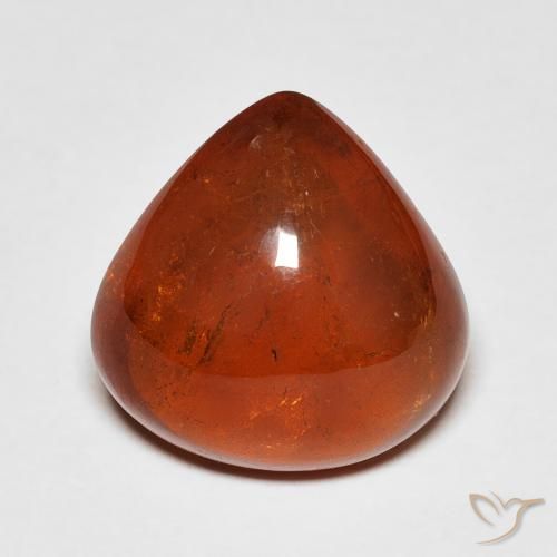 8.27ct Naturale Arancione rossastra Granato spessartite, Forma a pera, Trasparente