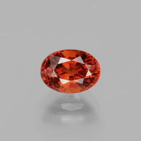 Granato spessartite Arancio rosso naturale da 1.58 ct, Taglio ovale, VS