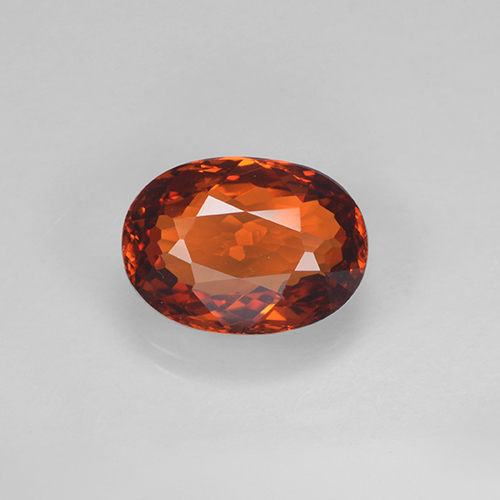 Granato spessartite Rosso medio naturale da 1.41 ct, Taglio ovale, VVS-VS