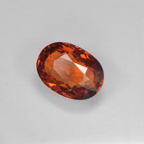 Granato spessartite Rosso medio naturale da 1.41 ct, Taglio ovale, VVS-VS