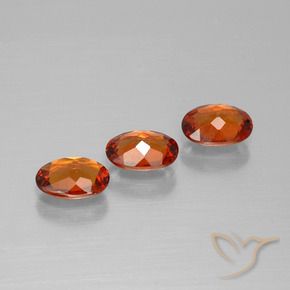 Gemme di Granato spessartite Arancione scuro naturale da 1.68 ct, Ovale, VS