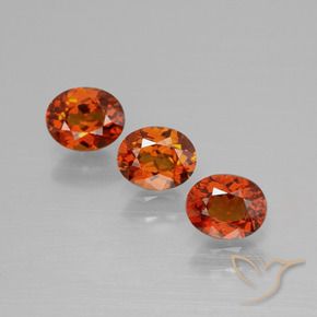 Gemme di Granato spessartite Arancione scuro naturale da 1.68 ct, Taglio ovale, VS