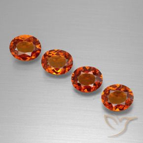 Granato spessartite naturale arancione da 2,95 ct, taglio ovale, VVS-VS