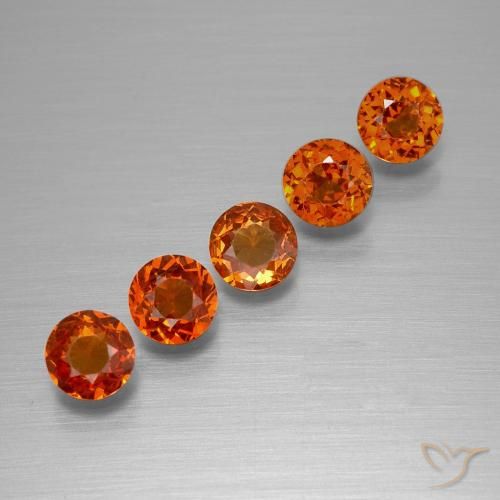 Gemme di Granato spessartite Rosso medio naturale da 1.71 ct, Rotondo, VS