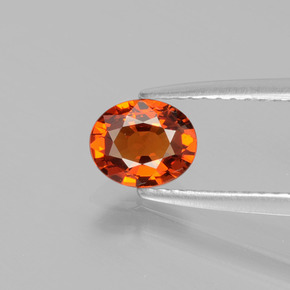 Granato spessartite Arancione naturale da 0.77 ct, Taglio ovale, VVS