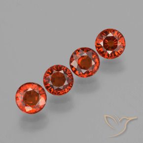 Gemme di Granato spessartite Arancione scuro naturale da 2.40 ct, Rotondo, VVS-VS