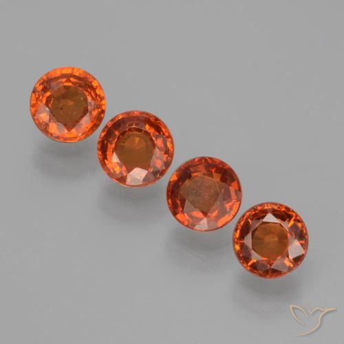1.72ctw Naturale Rosso intenso Granato spessartite, Rotondo, VS