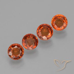 Gemme di Granato spessartite Rosso intenso naturale da 1.72 ct, Rotondo, VS
