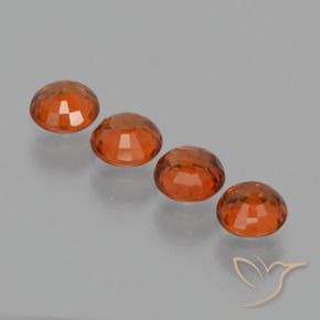 Gemme di Granato spessartite Rosso intenso naturale da 1.72 ct, Rotondo, VS