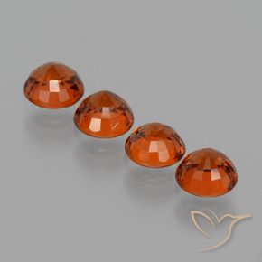 Gemme di Granato spessartite Rosso intenso naturale da 2.22 ct, Rotondo, VVS-VS