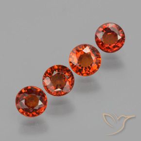Gemme di Granato spessartite Rosso intenso naturale da 1.96 ct, Rotondo, VVS-VS