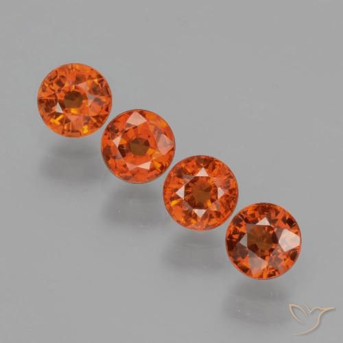 1.97ctw Naturale Rosso medio Granato spessartite, Rotondo, VS