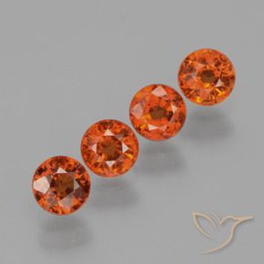 Gemme di Granato spessartite Rosso medio naturale da 1.97 ct, Rotondo, VS
