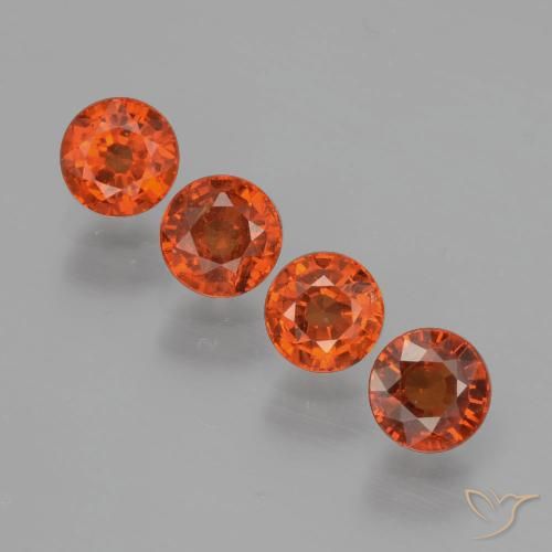 1.85ctw Naturale Rosso medio Granato spessartite, Rotondo, VS