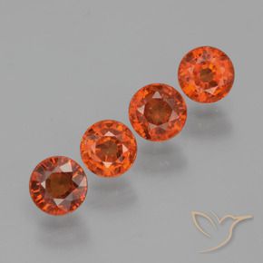Gemme di Granato spessartite Rosso medio naturale da 1.85 ct, Rotondo, VS