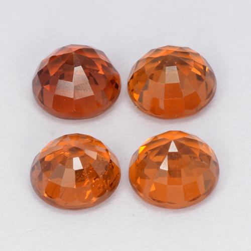 Gemme di Granato spessartite Arancione brillante naturale da 2.87 ct, Taglio rotondo, VS