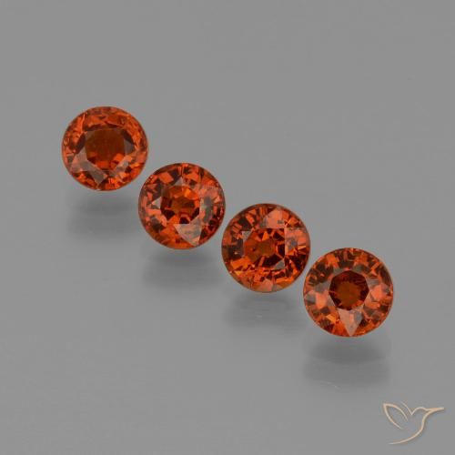 3.31ctw Naturale Ribes Rosso Granato spessartite, Rotondo, VVS-VS