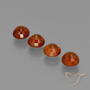 Gemme di Granato spessartite Ribes Rosso naturale da 3.31 ct, Rotondo, VVS-VS