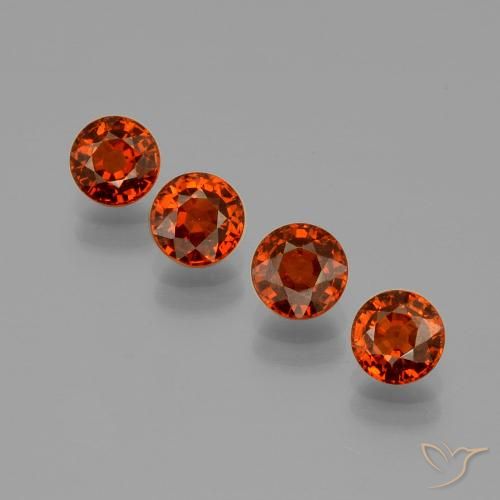 3.11ctw Naturale Rosso intenso Granato spessartite, Rotondo, VVS-VS, Photo A