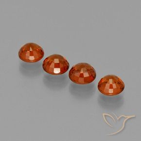 Gemme di Granato spessartite Rosso intenso naturale da 3.11 ct, Rotondo, VVS-VS
