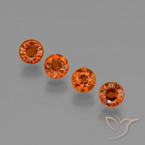 Gemme di Granato spessartite Arancione Ambra naturale da 2.35 ct, Rotondo, VS